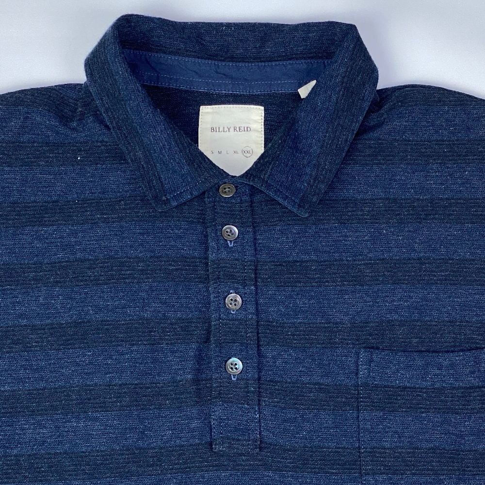 (sold)Billy Reid Short Sleeve Pocket Golf Polo Shirt Mens Size XXL Striped